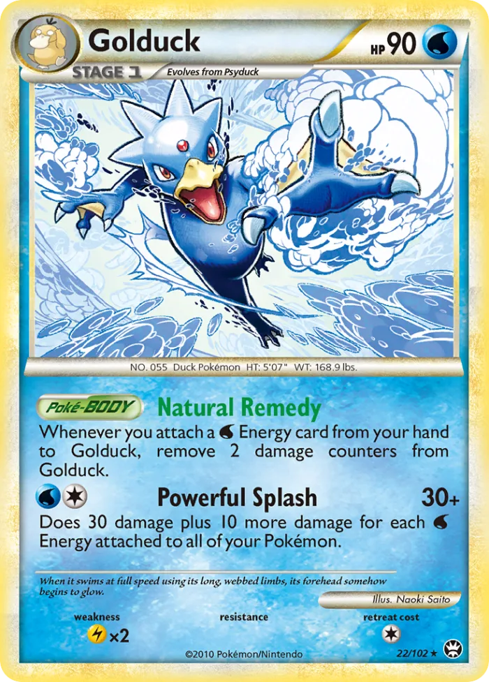 Golduck #22 HS—Triumphant Pokemon card