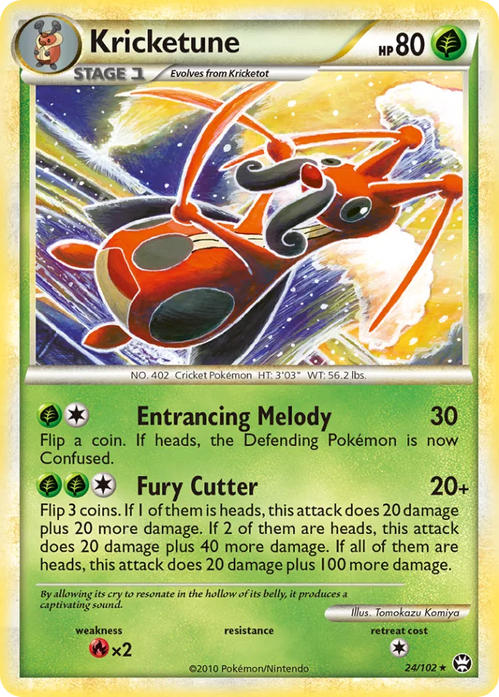 Kricketune #24 HS—Triumphant Pokemon card