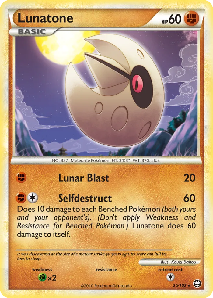 Lunatone #25 HS—Triumphant Pokemon card