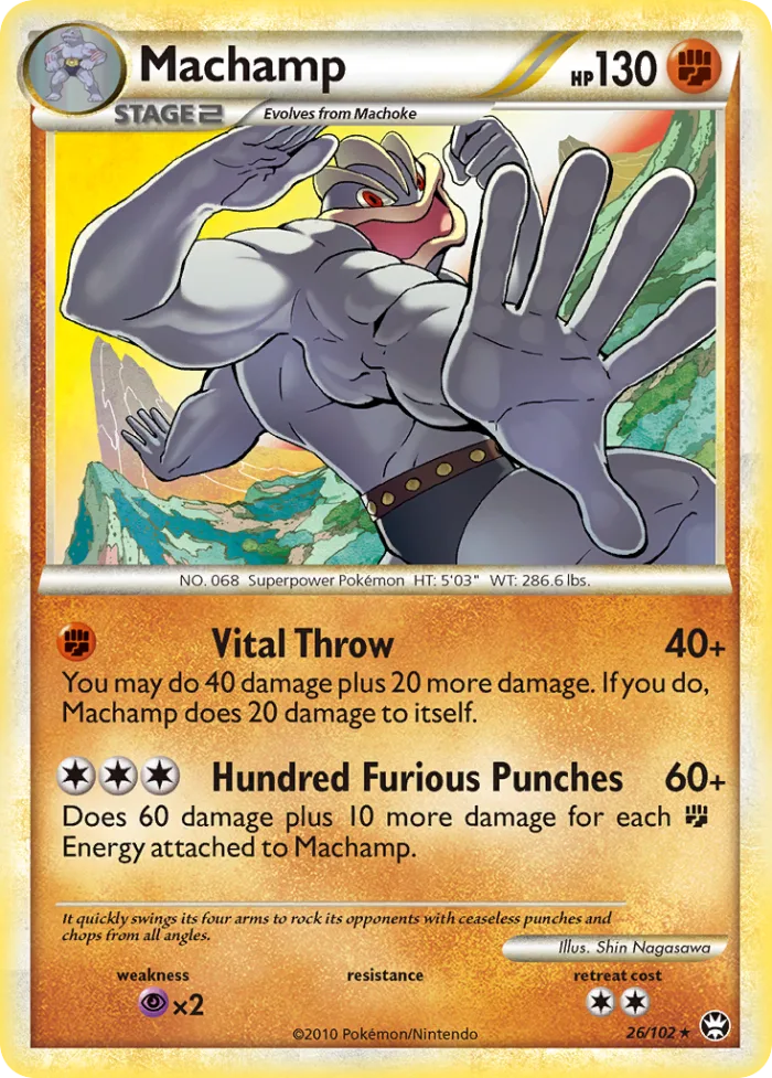 Machamp #26 HS—Triumphant Pokemon card
