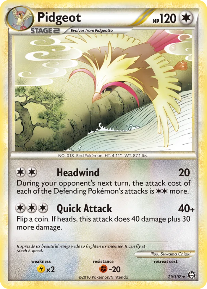 Pidgeot #29 HS—Triumphant Pokemon card