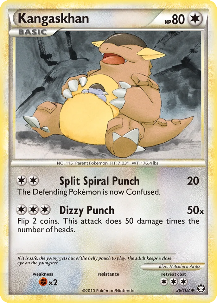 Kangaskhan #36 HS—Triumphant Pokemon card