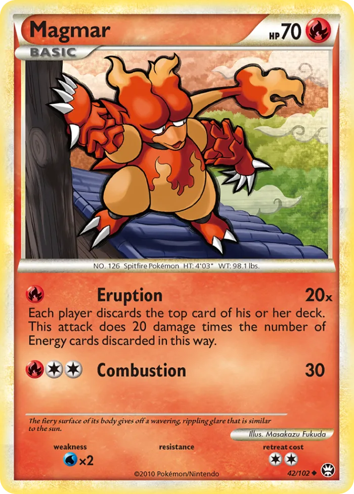 Magmar #42 HS—Triumphant Pokemon card