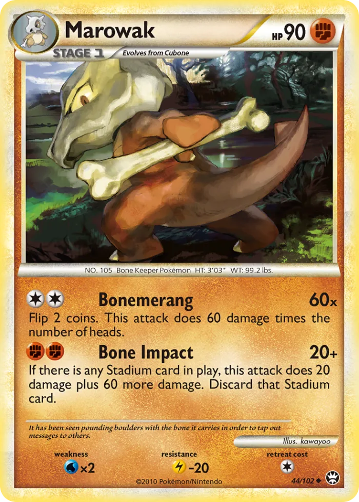 Marowak #44 HS—Triumphant Pokemon card