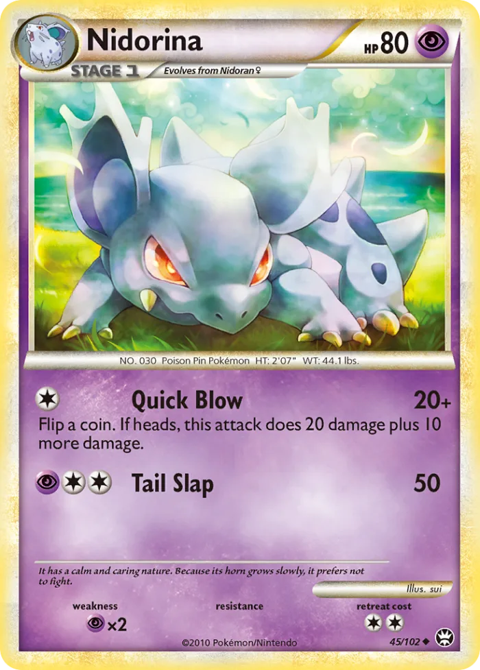 Nidorina #45 HS—Triumphant Pokemon card
