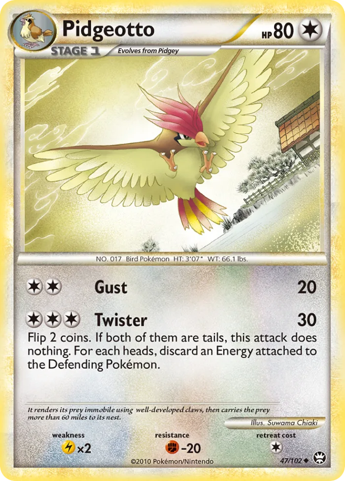 Pidgeotto HS—Triumphant card