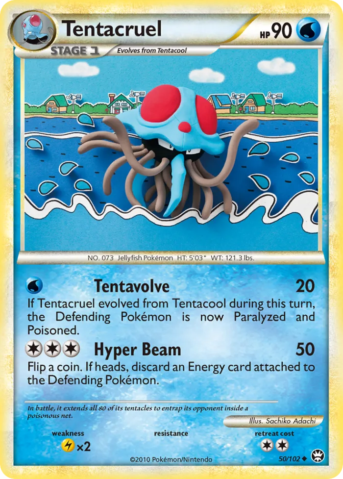 Tentacruel #50 HS—Triumphant Pokemon card