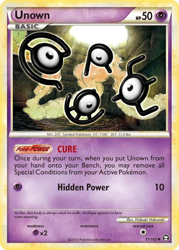 Unown #51 HS—Triumphant Pokemon card