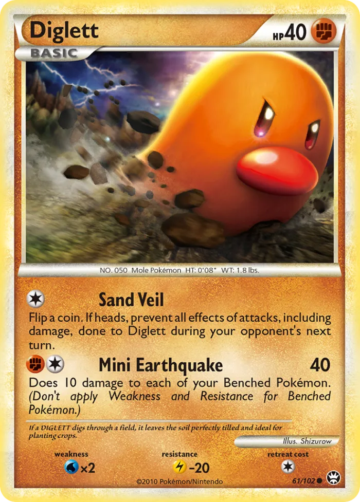 Diglett #61 HS—Triumphant Pokemon card