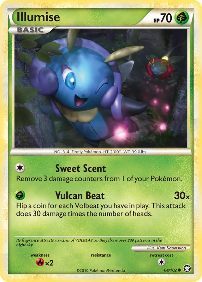 Illumise #64 HS—Triumphant Pokemon card