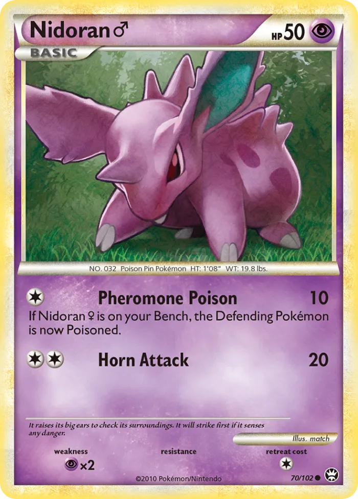 Nidoran ♂ #70 HS—Triumphant Pokemon card