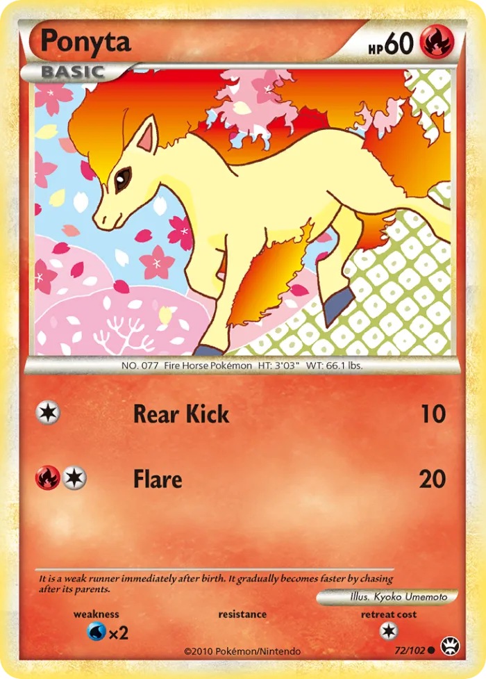 Ponyta #72 HS—Triumphant Pokemon card