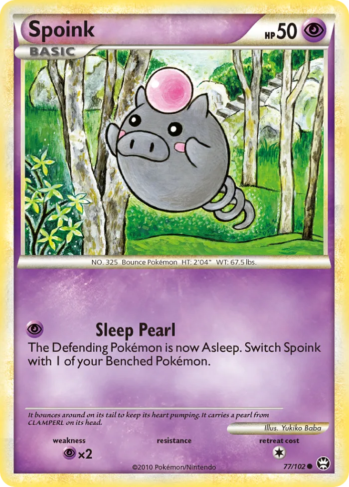 Spoink #77 HS—Triumphant Pokemon card