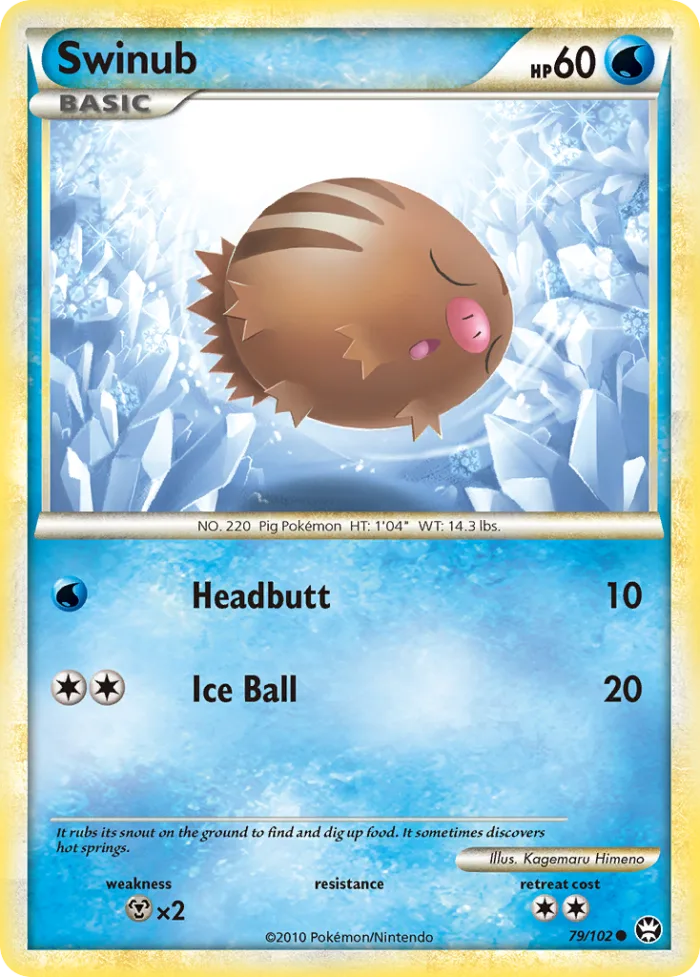 Swinub #79 HS—Triumphant Pokemon card