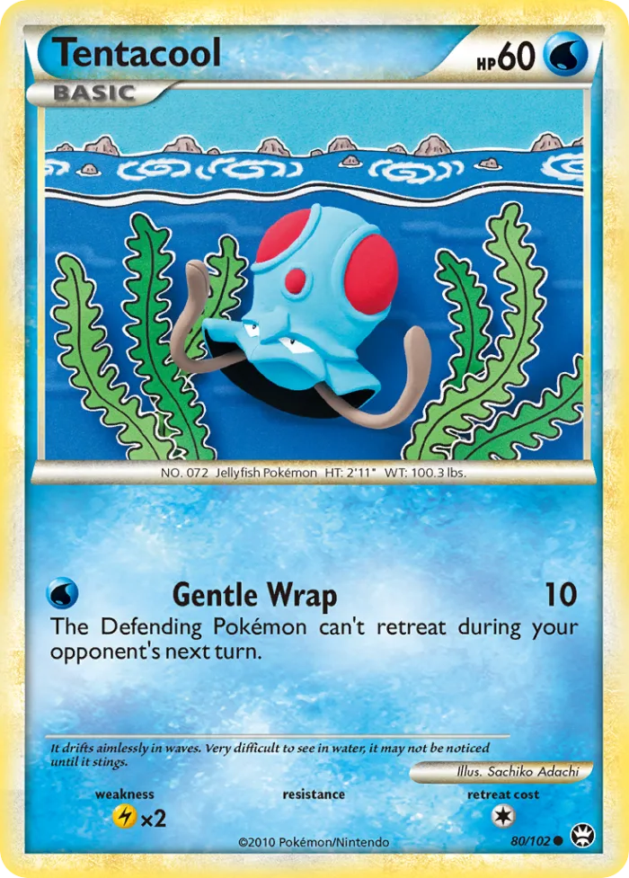 Tentacool #80 HS—Triumphant Pokemon card