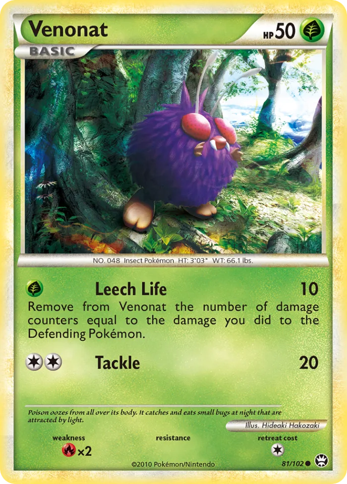 Venonat #81 HS—Triumphant Pokemon card