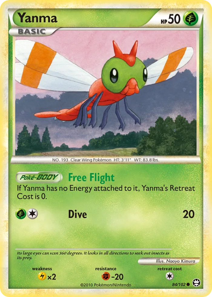 Yanma #84 HS—Triumphant Pokemon card