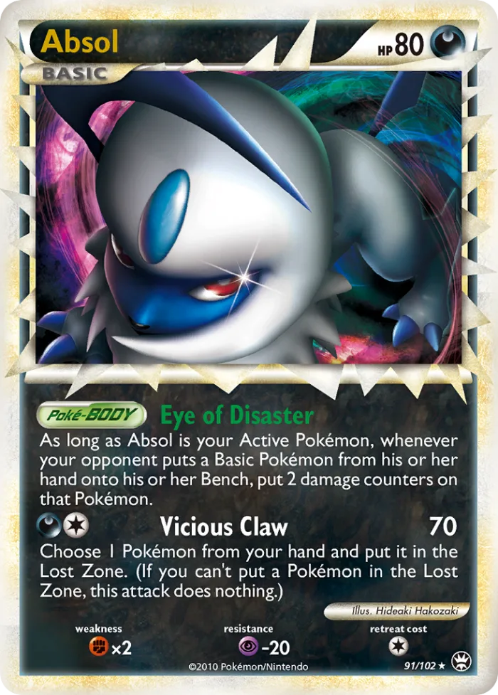 Absol #91 HS—Triumphant Pokemon card