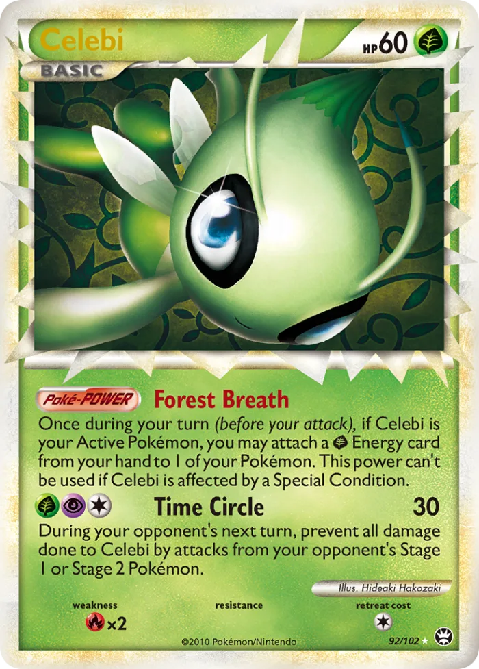 Celebi #92 HS—Triumphant Pokemon card