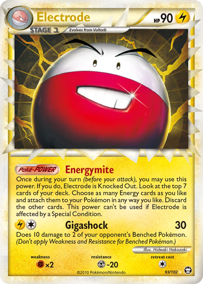 Electrode #93 HS—Triumphant Pokemon card