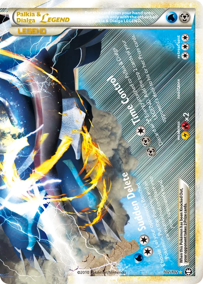 Palkia & Dialga LEGEND #102 HS—Triumphant Pokemon card
