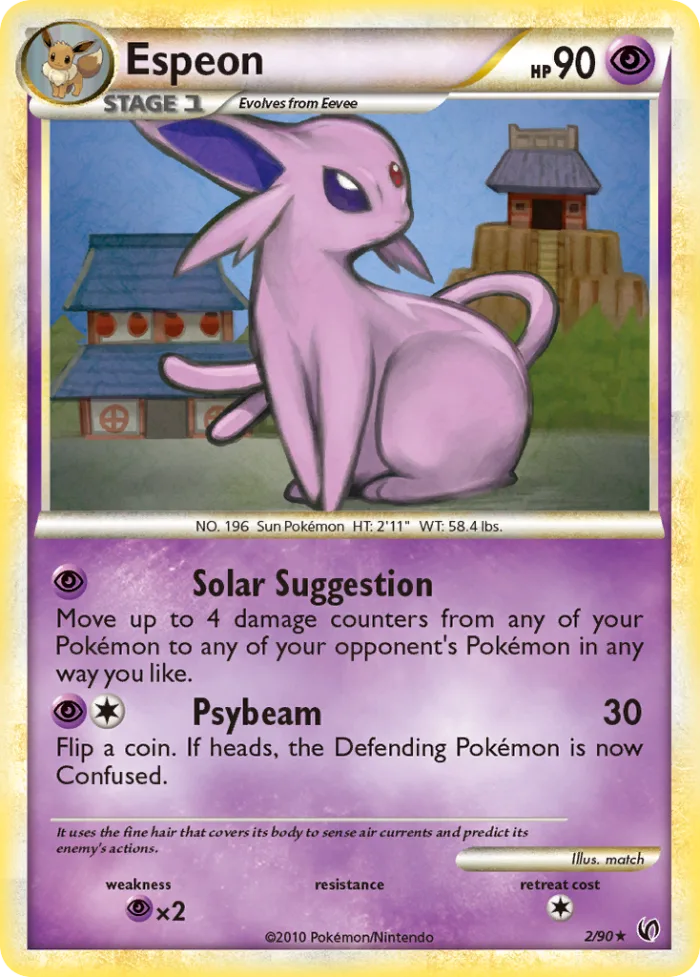 Espeon #2 HS—Undaunted Pokemon card
