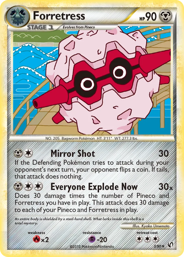 Forretress #3 HS—Undaunted Pokemon card
