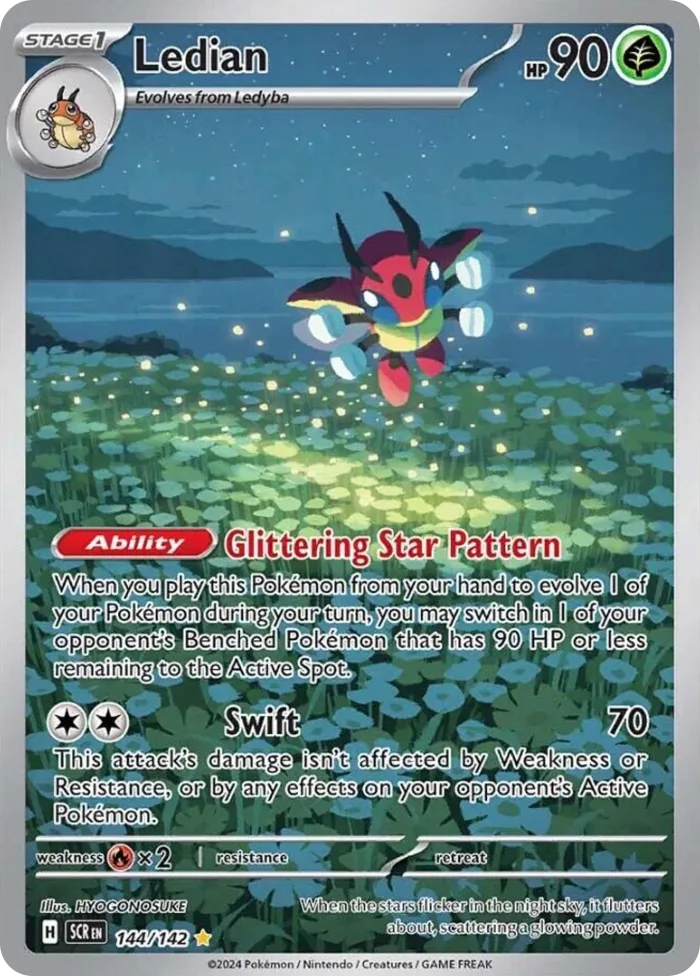 Ledian #144 Stellar Crown Pokemon card