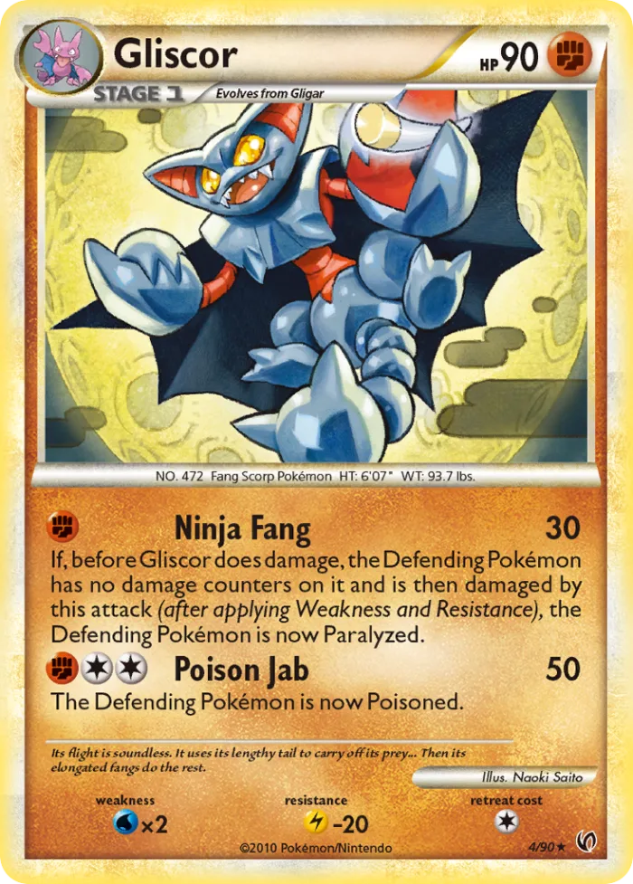 Gliscor #4 HS—Undaunted Pokemon card