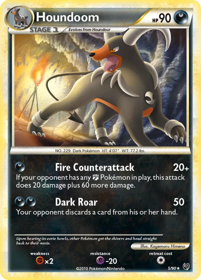 Houndoom #5 HS—Undaunted Pokemon card