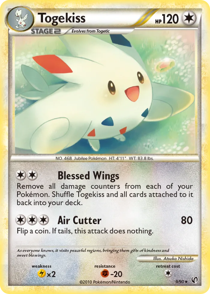 Togekiss #9 HS—Undaunted Pokemon card
