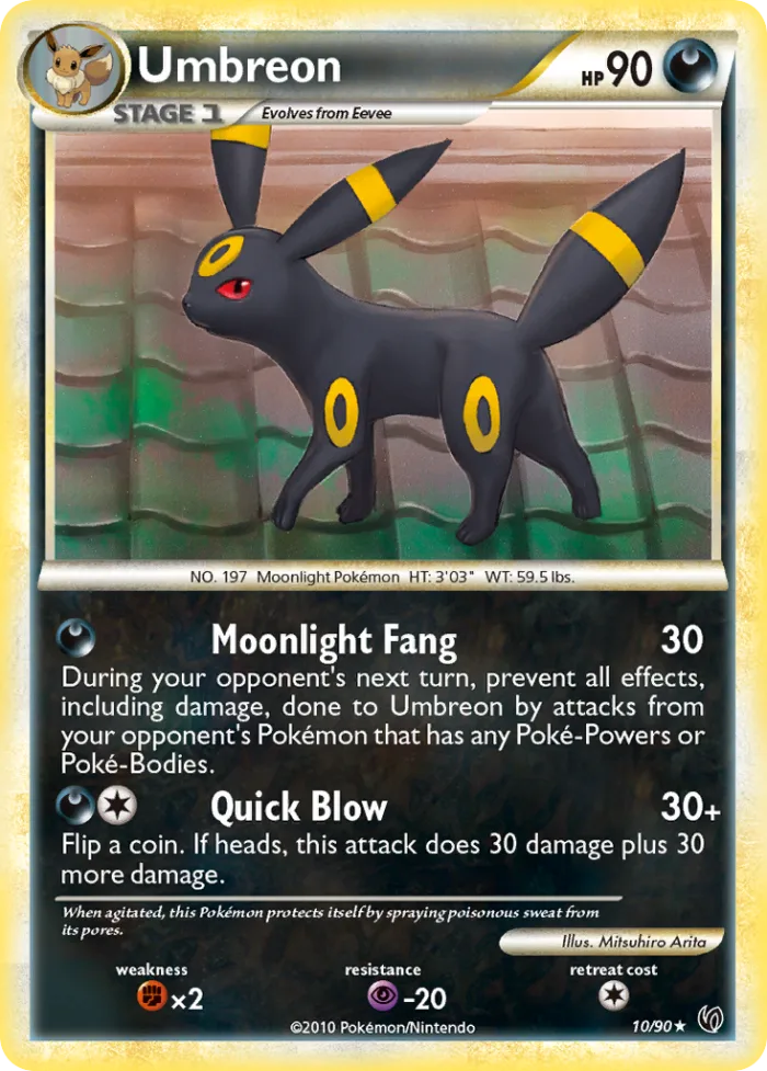 Umbreon #10 HS—Undaunted Pokemon card