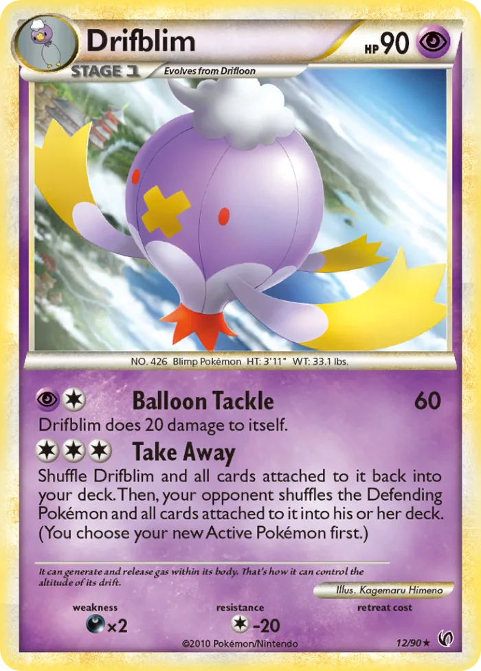 Drifblim #12 HS—Undaunted Pokemon card