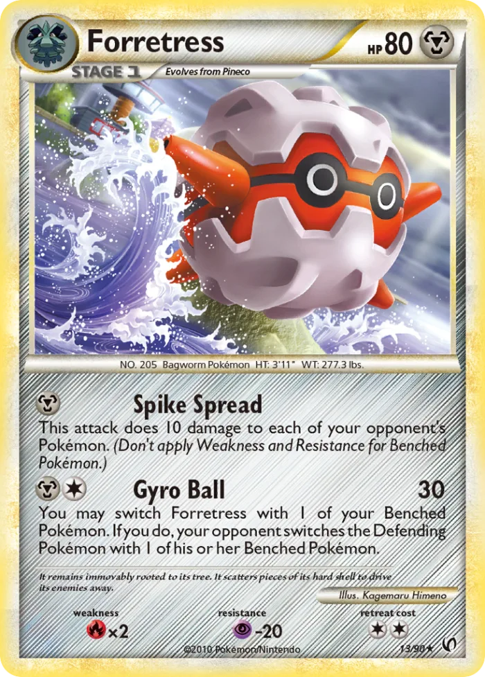 Forretress #13 HS—Undaunted Pokemon card