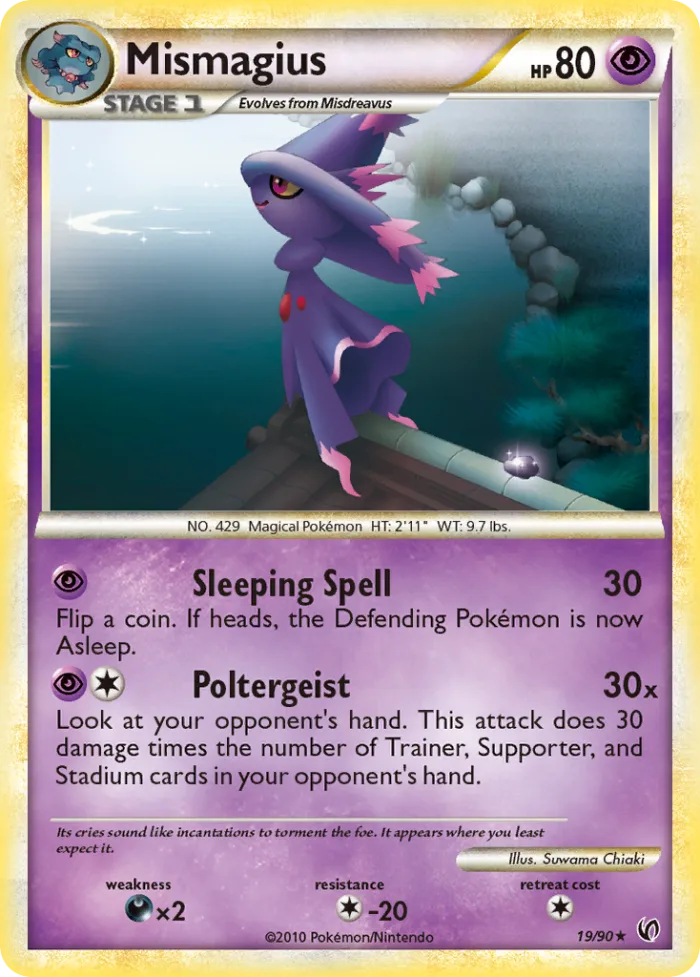 Mismagius #19 HS—Undaunted Pokemon card