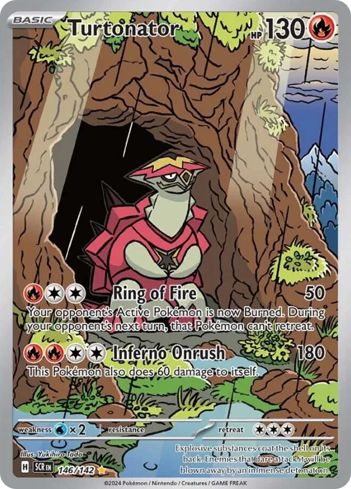 Turtonator #146 Stellar Crown Pokemon card