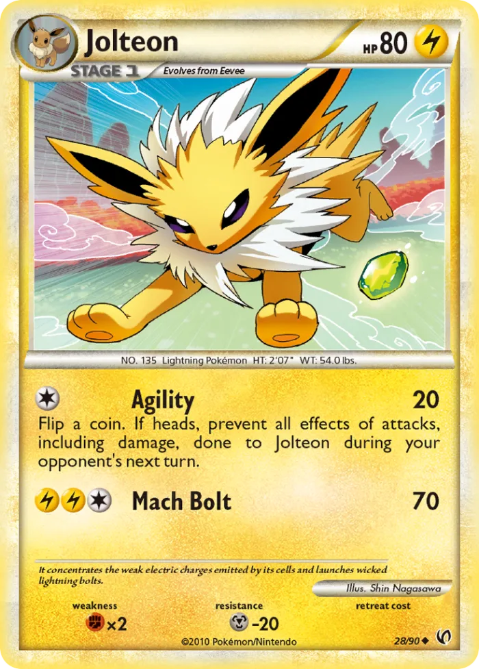 Jolteon #28 HS—Undaunted Pokemon card