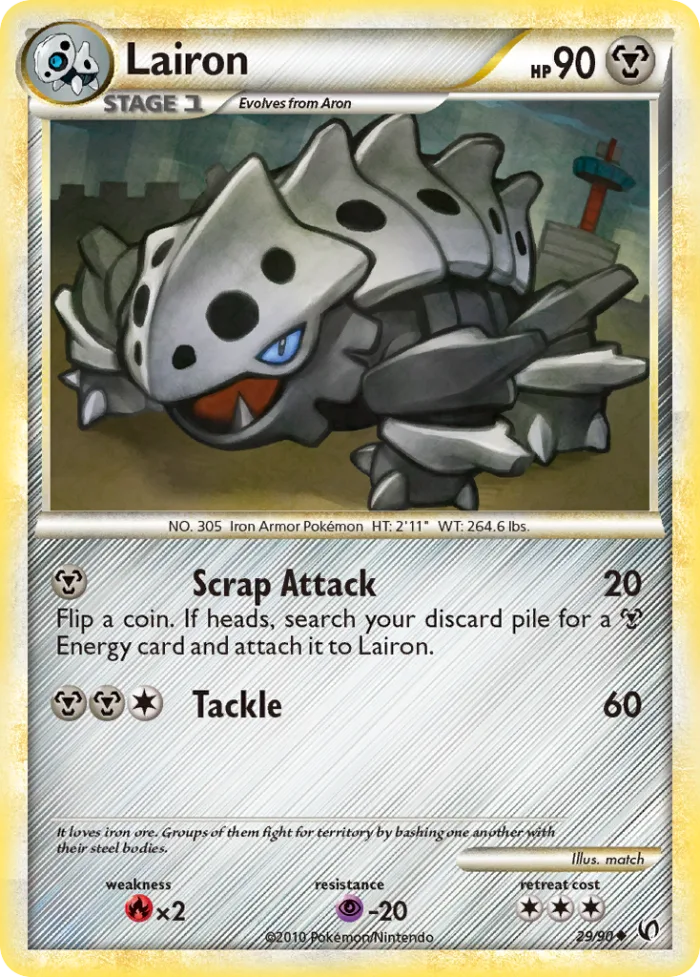 Lairon #29 HS—Undaunted Pokemon card