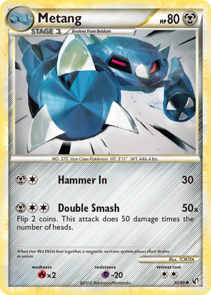 Metang #30 HS—Undaunted Pokemon card