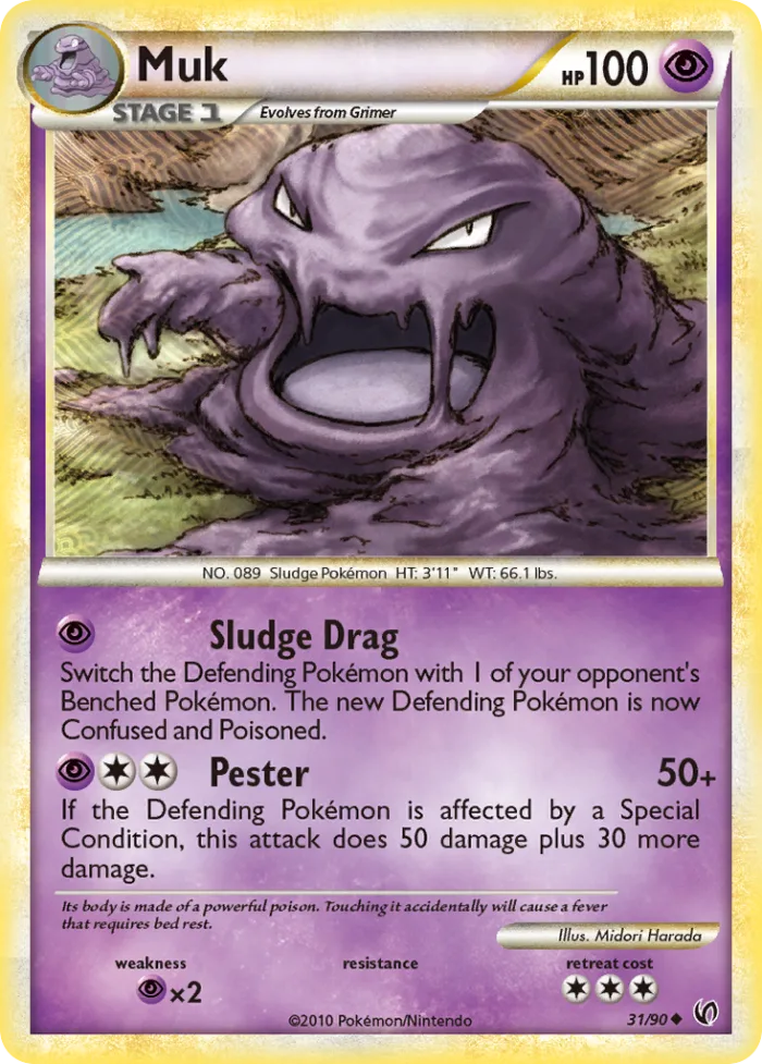 Muk #31 HS—Undaunted Pokemon card