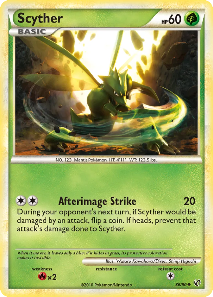 Scyther #36 HS—Undaunted Pokemon card