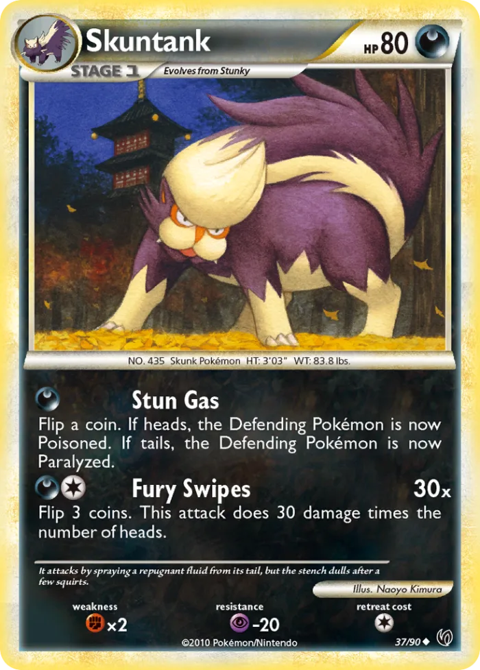 Skuntank #37 HS—Undaunted Pokemon card