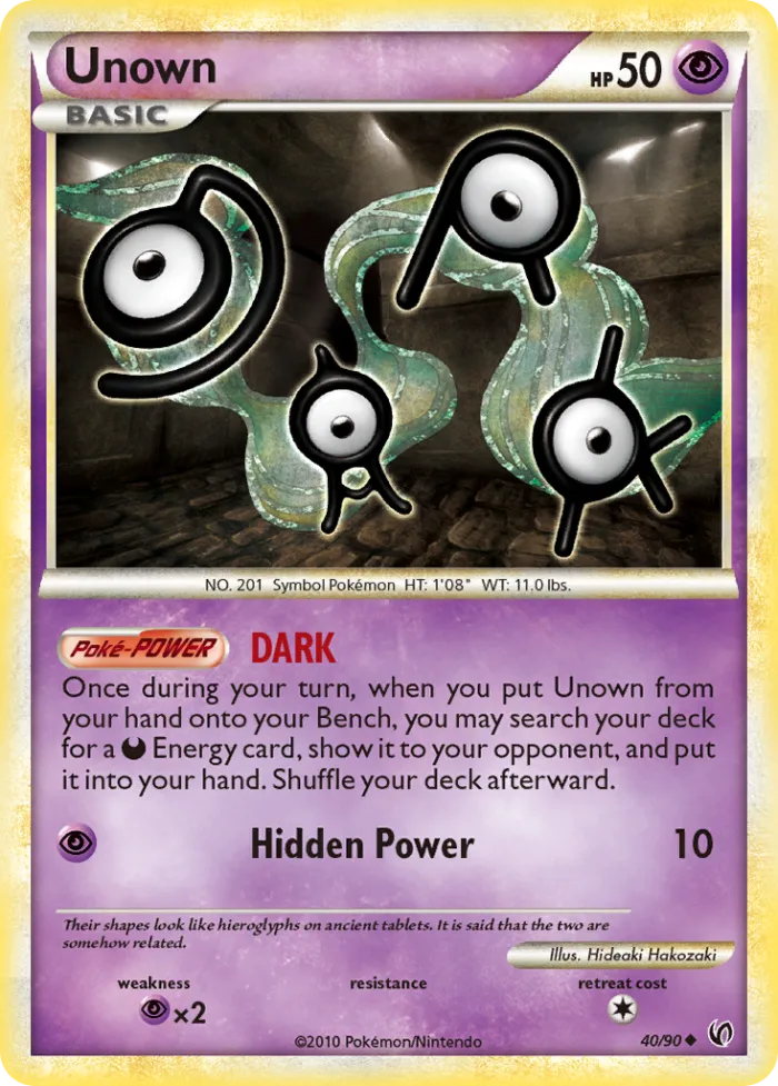 Unown #40 HS—Undaunted Pokemon card