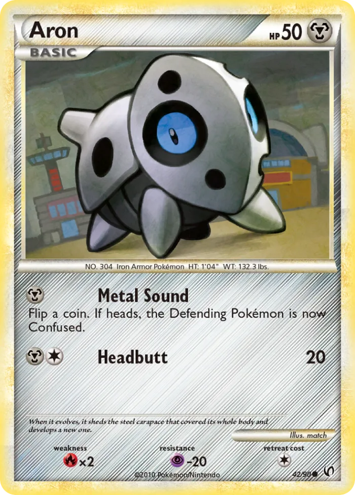 Aron #42 HS—Undaunted Pokemon card