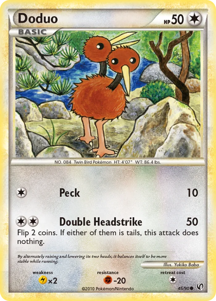 Doduo #45 HS—Undaunted Pokemon card