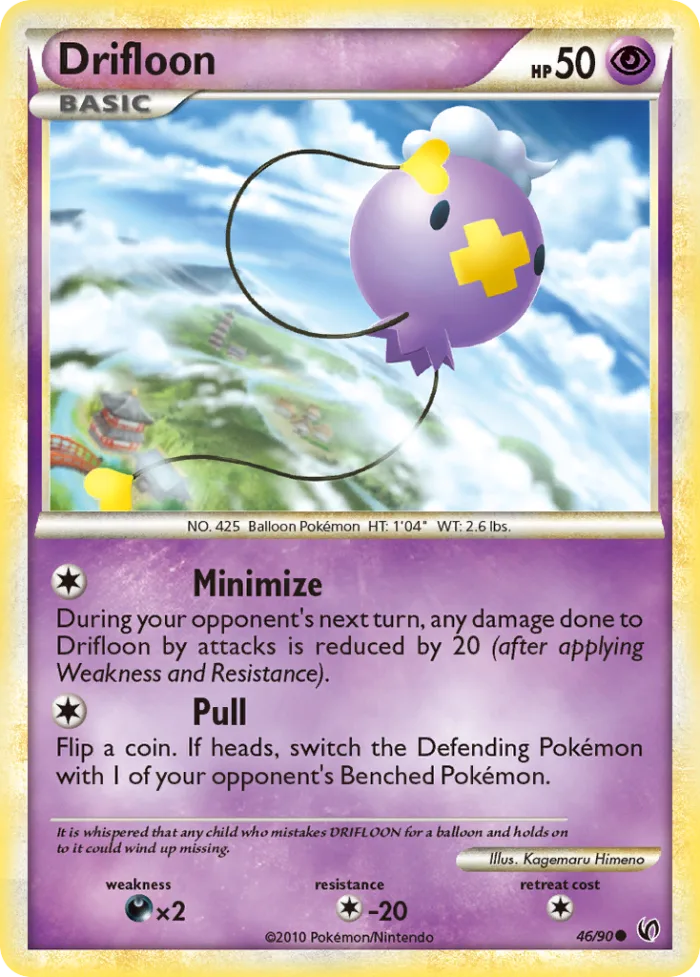 Drifloon #46 HS—Undaunted Pokemon card