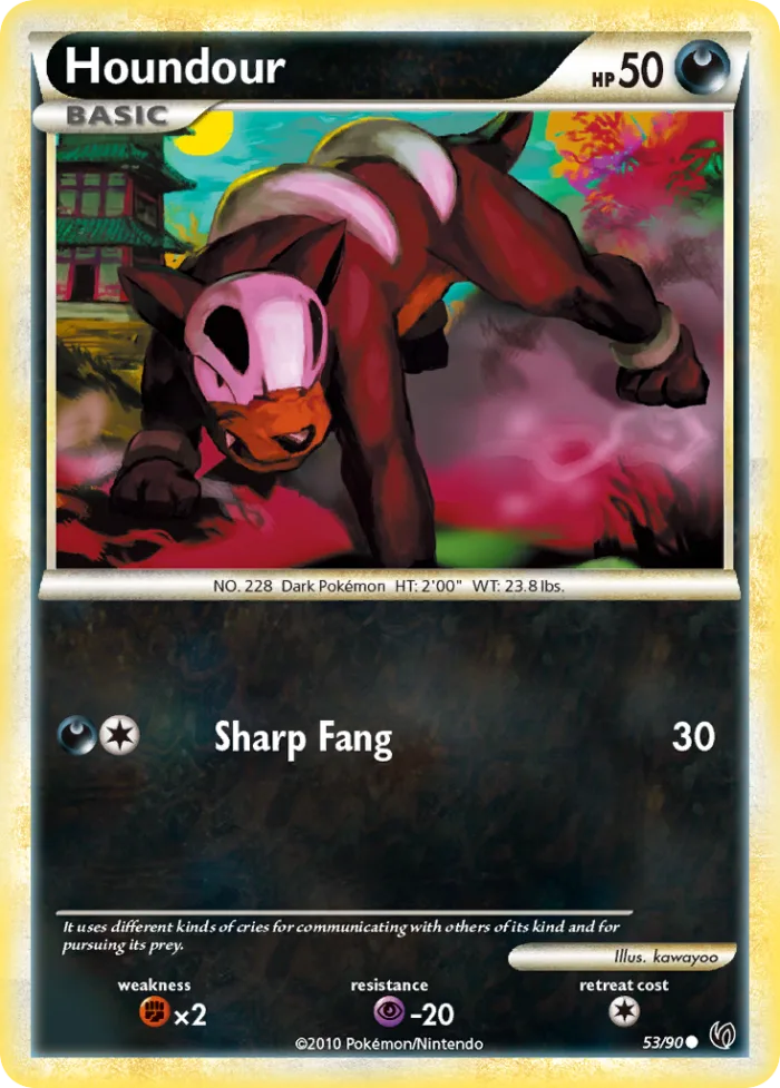 Houndour #53 HS—Undaunted Pokemon card