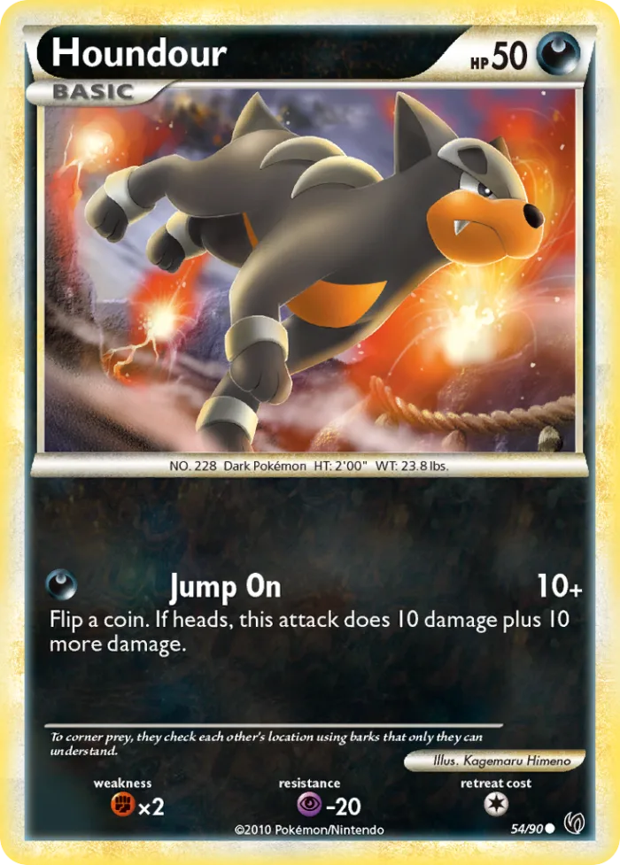 Houndour #54 HS—Undaunted Pokemon card