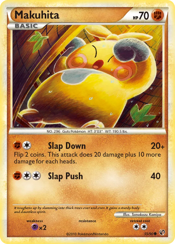 Makuhita #55 HS—Undaunted Pokemon card