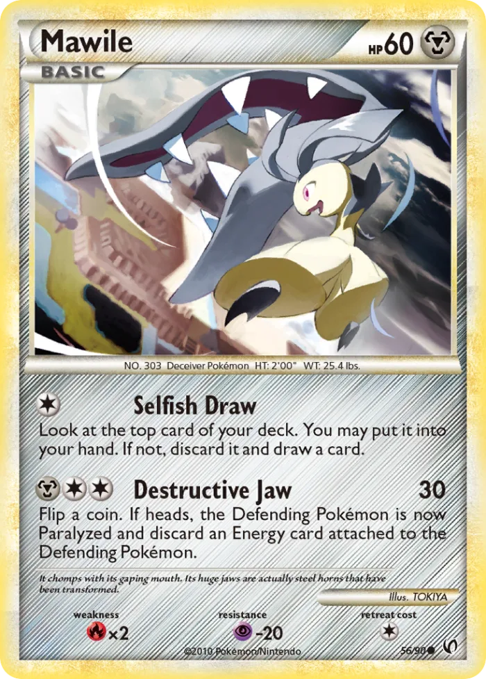 Mawile #56 HS—Undaunted Pokemon card